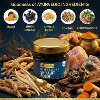 Multani Essentials Himalayan Shilajit Resin with Ashwagandha, Gokhru, Haldi, Safed Musli | Supports Stamina & Rejuvenation | More Than 70% Fulvic Acid