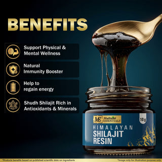 Multani Essentials Himalayan Shilajit Resin with Ashwagandha, Gokhru, Haldi, Safed Musli | Supports Stamina & Rejuvenation | More Than 70% Fulvic Acid