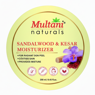 Multani Naturals Sandalwood & Kesar Moisturizer | Help In Soothes Skin & Radiant Skin Feel | Suitable for All Skin Types
