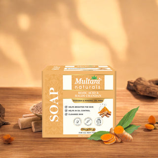 Multani Naturals 1% kojic acid & haldi chandan soap | Helps from acne, melasma, & sun damage | Dermatologically Tested | Suitable for All Skin Type