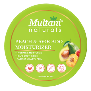 Multani Naturals Peach Avocado Moisturizer (250 ML) - Deep Hydration Cream for All Skin Types | Softening, Smoothing, Natural Ingredients