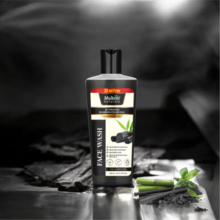 Multani Naturals Charcoal Face Wash for Men & Women | Detox & Deep Cleanse with Activated Bamboo Charcoal | Oil-Control, Acne-Prone Skin | 100 Ml