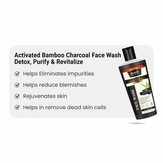 Multani Naturals Charcoal Face Wash for Men & Women | Detox & Deep Cleanse with Activated Bamboo Charcoal | Oil-Control, Acne-Prone Skin | 100 Ml