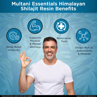 Multani Essentials Himalayan Shilajit Resin with Ashwagandha, Gokhru, Haldi, Safed Musli | Supports Stamina & Rejuvenation | More Than 70% Fulvic Acid
