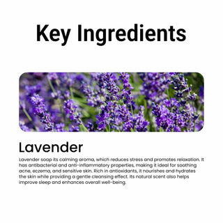 Multani Naturals Lavender Soap I, Essential Oils & Glycerin I Helps Reduces Inflammation, Cleanses & Exfoliates Dead Skin Cells, Relaxes Mind, Body & Soul and Fights Skin Infections Naturally with Every Use I Kind to all Skins