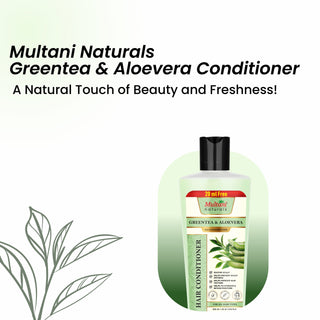 Multani Naturals Greentea & Aloevera Hair Conditioner || For Reducing Hair Fall | Improving Hair Texture | Strenghtening Hair Strands | Dermatologically Tested | SLS & paraben Free | Suitable For All Hair Types