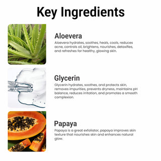 Multani Naturals Face Wash Combo Care Pack – Aloe Vera & Papaya | Charcoal | Ubtan & Vitamin C Face Wash (3 x 100 ML)