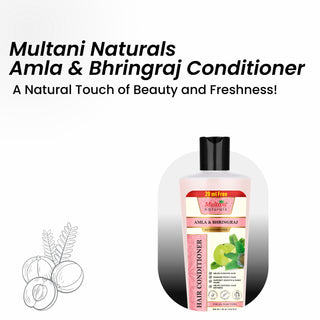 Multani Naturals Amla & Bhringraj Hair Conditioner | Promotes Hair Growth | Restores Shine & Reduce Breakage | Strenghten Roots & Reduces Hair Fall | Dermatologically Tested | For All hair Types