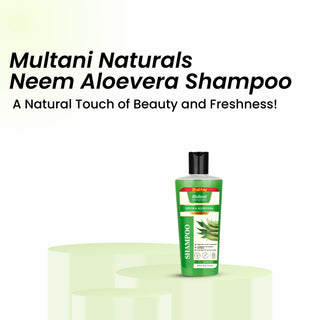 Multani Naturals Neem & Aloe Vera Shampoo | Anti-Dandruff & Scalp Cooling | Strengthens Hair Roots | Supports Scalp Health| SLS & Paraben Free | Dermatologically Tested| For All Hair Types