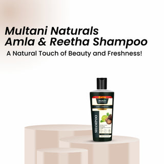 Multani Naturals Amla & Reetha Hair Shampoo | Anti-Hair Fall Shampoo | Shampoo for Thick & Strong Hair | Ayurvedic Shampoo for Healthy Hair | Dermatologically Tested | Suitable for All Hair |