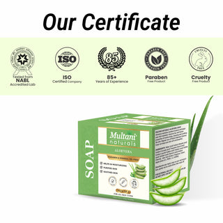 Multani Naturals Aloe Vera Soap I  Ayurvedic Bath Soap for Men & Women | Handmade Herbal Soap Bar with Aloe Vera Extracts | Glycerin & Essential Oils I Helps Skin Moisturize & Hydrate, Heal & Repair and Soften & Revitalize with Every Use