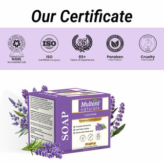 Multani Naturals Lavender Soap I, Essential Oils & Glycerin I Helps Reduces Inflammation, Cleanses & Exfoliates Dead Skin Cells, Relaxes Mind, Body & Soul and Fights Skin Infections Naturally with Every Use I Kind to all Skins