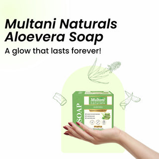 Multani Naturals Aloe Vera Soap I  Ayurvedic Bath Soap for Men & Women | Handmade Herbal Soap Bar with Aloe Vera Extracts | Glycerin & Essential Oils I Helps Skin Moisturize & Hydrate, Heal & Repair and Soften & Revitalize with Every Use
