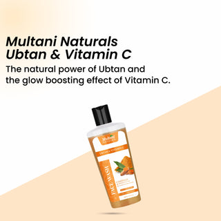 Multani Naturals Ubtan & Vitamin C Face Wash | Ayurvedic Face Cleanser with Essential Oils for Men & Women –Unisex I Face Cleanser Clinically & Dermatologically Tested Herbal Face Wash for Skin With Sulphate Free I  Kind to All Skin Types