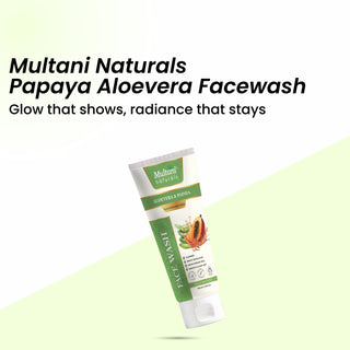 Multani Naturals Aloe Vera & Papaya Face Wash I Ayurvedic Cleanser infused with Papaya, Aloe Vera Extracts I Face Cleanser Clinically & Dermatologically Tested Herba I Paraben Free I Sulphate Free I Kind to All Skin Types