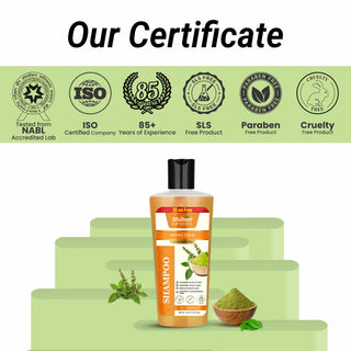 Multani Naturals Henna & Tulsi Shampoo | For Silkier & Denser Hair | Improves Scalp Health | For Hair Growth & Dandruff Control | SLS & Paraben Free | Dermatologically Tested