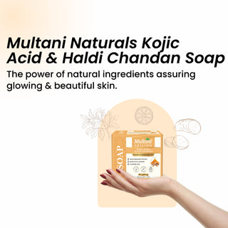 Multani Naturals 1% kojic acid & haldi chandan soap | Helps from acne, melasma, & sun damage | Dermatologically Tested | Suitable for All Skin Type