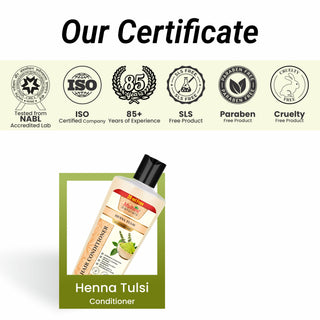 Multani Naturals Henna & Tulsi Hair Conditioner | For Silkier & Denser Hair | Improves Hair Texture| For Frizz Free & Dandruff Control | SLS & Paraben Free | Dermatologically Tested