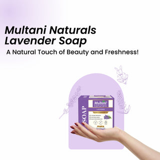 Multani Naturals Lavender Soap I, Essential Oils & Glycerin I Helps Reduces Inflammation, Cleanses & Exfoliates Dead Skin Cells, Relaxes Mind, Body & Soul and Fights Skin Infections Naturally with Every Use I Kind to all Skins