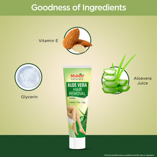 Multani Naturals Painless, Fast & Easy Aloe Vera Hair Removal Cream