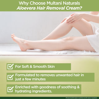 Multani Naturals Painless, Fast & Easy Aloe Vera Hair Removal Cream