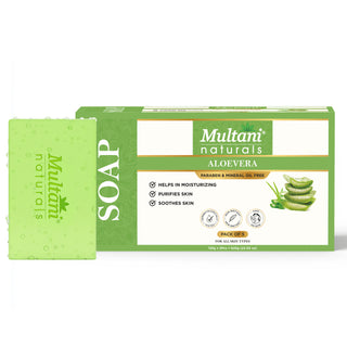 Multani Naturals Aloe Vera Soap I  Ayurvedic Bath Soap for Men & Women | Handmade Herbal Soap Bar with Aloe Vera Extracts | Glycerin & Essential Oils I Helps Skin Moisturize & Hydrate, Heal & Repair and Soften & Revitalize with Every Use