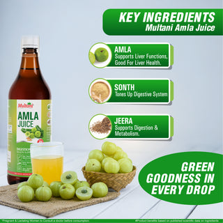 Multani Amla Juice 1 Litre | Pure & Natural | Rich in Vitamin C | Supports Immunity, Digestion & Hair Health | No Added Sugar