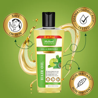 Multani Naturals Amla & Bhringraj Hair Oil | Helps Strengthen Hair | Nurtures Scalp & Hair | manage Frizzy Hair | Support Scalp Health