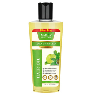 Multani Naturals Amla & Bhringraj Hair Oil | Helps Strengthen Hair | Nurtures Scalp & Hair | manage Frizzy Hair | Support Scalp Health