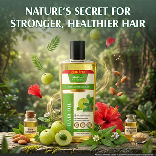 Multani Naturals Amla & Bhringraj Hair Oil | Helps Strengthen Hair | Nurtures Scalp & Hair | manage Frizzy Hair | Support Scalp Health