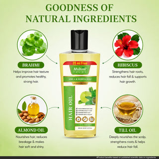 Multani Naturals Amla & Bhringraj Hair Oil | Helps Strengthen Hair | Nurtures Scalp & Hair | manage Frizzy Hair | Support Scalp Health