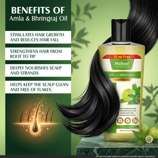 Multani Naturals Amla & Bhringraj Hair Oil | Helps Strengthen Hair | Nurtures Scalp & Hair | manage Frizzy Hair | Support Scalp Health