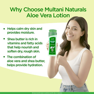 Multani Naturals Aloe Vera Lotion | Hydrating & Refreshing | For all types of skin