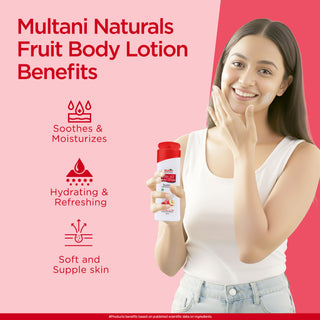 Multani Naturals Fruit Body Lotion with aloevera juice & papaya | for soft smooth skin