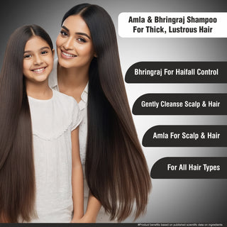Multani Naturals Amla & Bhringraj Shampoo | Hair Growth, Dandruff Control & Scalp Irritation Relief | Paraben & SLS Free | Dermatologically Tested | 270ml