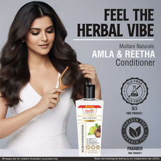 Multani Naturals Amla & Reetha Hair Conditioner | Anti-Hair Fall | SLS & Paraben Free