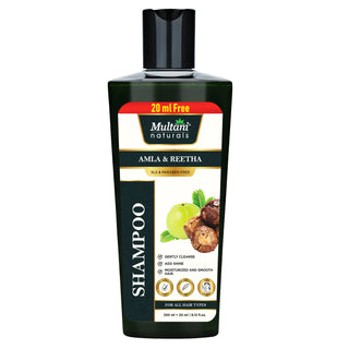 Multani Naturals Amla & Reetha Hair Shampoo | Anti-Hair Fall Shampoo | Shampoo for Thick & Strong Hair | Ayurvedic Shampoo for Healthy Hair | Dermatologically Tested | Suitable for All Hair |