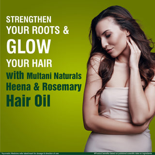 Multani Naturals Henna & Rosemary Hair Oil | Rich in Antioxidants | Helps Strengthen Hair | Nurtures Scalp | For Shiny & Lustrous Hair |