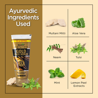 Multani Naturals Gold Face Scrub | For Gently Exfoliates & Unclogs Pores