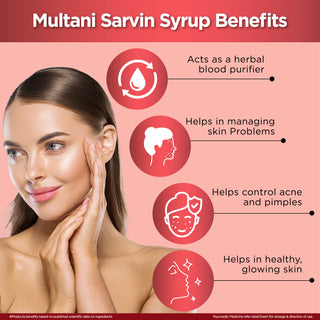 Multani Sundari Jeevak (200 ml) & Multani Sarvin Syrup (100 ml) Women Combo Care Pack For General Weakness & Anaemia