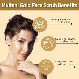 Multani Naturals Gold Face Scrub | For Gently Exfoliates & Unclogs Pores