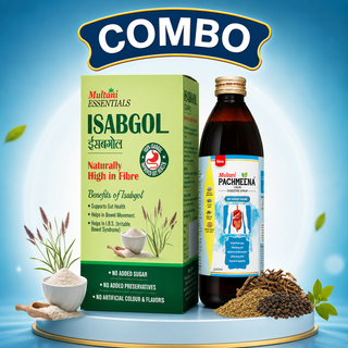Multani Ayurvedic Gut Health Combo | Isabgol Psyllium Husk & Pachmeena Digestive Liquid Sugar Free | Supports Healthy Digestion