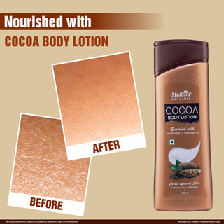 Multani Naturals Cocoa Body Lotion | Long Lasting Nourishment | Hydrating & Refreshing Skin| With Aloevera Juice & Cocoa Butter | Suitable for All Skin Type