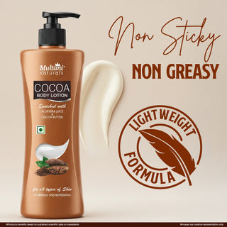 Multani Naturals Cocoa Body Lotion | Long Lasting Nourishment | Hydrating & Refreshing Skin| With Aloevera Juice & Cocoa Butter | Suitable for All Skin Type