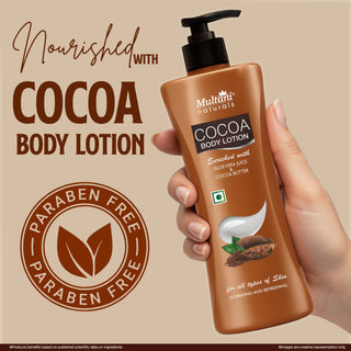 Multani Naturals Cocoa Body Lotion | Long Lasting Nourishment | Hydrating & Refreshing Skin| With Aloevera Juice & Cocoa Butter | Suitable for All Skin Type