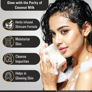 Multani Naturals Coconut Milk & Honey Soap is a handmade Ayurvedic bar for men & women. Enriched with coconut milk, honey & glycerin, it deeply moisturizes, nourishes & leaves skin calm, hydrated & glowing