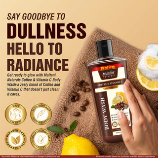Multani Natural Coffee & Vitamin C Body Wash | Cleanse Dirt & Impurities| Remove Dead Skin Cells | Helps To Moisturize |