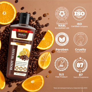 Multani Natural Coffee & Vitamin C Body Wash | Cleanse Dirt & Impurities| Remove Dead Skin Cells | Helps To Moisturize |