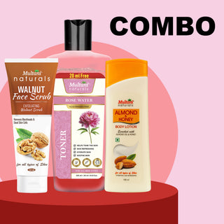 Multani Naturals Womens Night Care Gift Sets (Face Scrub| Toner| Body Lotion)