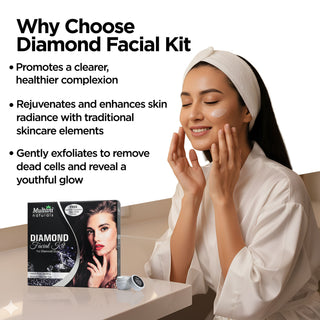 Multani Naturals Diamond Facial Kit For Diamond Glow | For Instant Glow & Temoves Dead Skin Cells